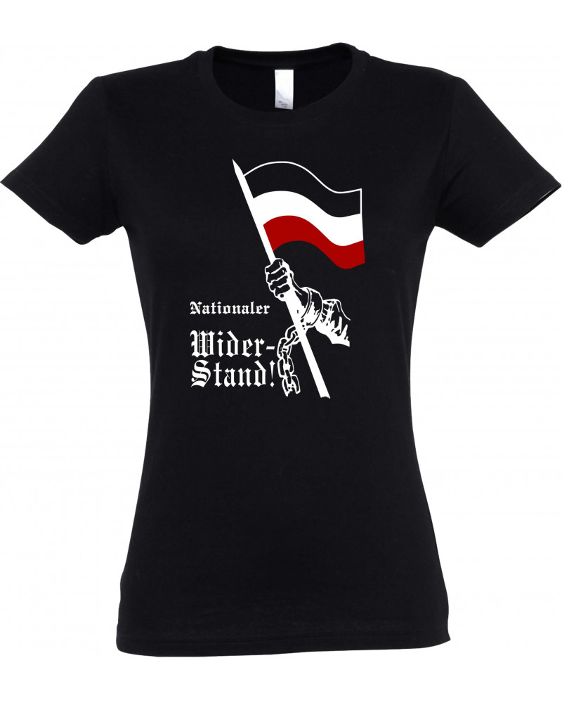 Damen T-Shirt (Nationaler Widerstand, Fahne)