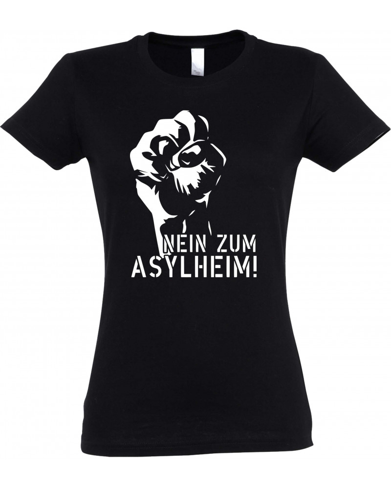 Damen T-Shirt (Nein zum Asylheim)