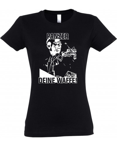 Damen T-Shirt (Panzer, deine Waffe!)