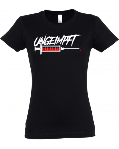 Damen T-Shirt (Ungeimpft, Spritze)