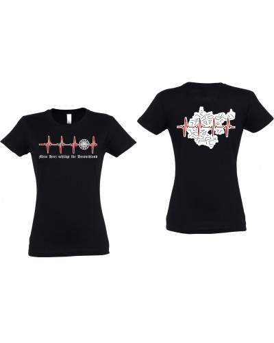 Damen T-Shirt (Mein Herz schlägt für Deutschland)