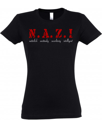 Damen T-Shirt (Nazi, natürlich anständig)