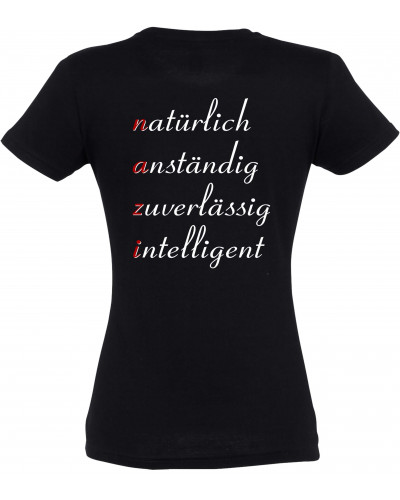 Damen T-Shirt (Nazi, natürlich anständig)