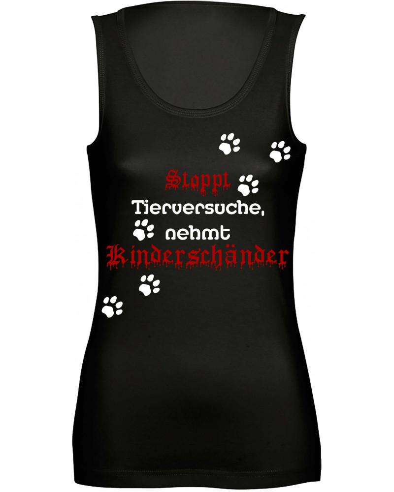 Damen Top "Freya" (Stoppt Tierversuche, nehmt Kinderschänder)