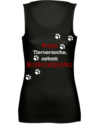 Damen Top "Freya" (Stoppt Tierversuche, nehmt Kinderschänder)