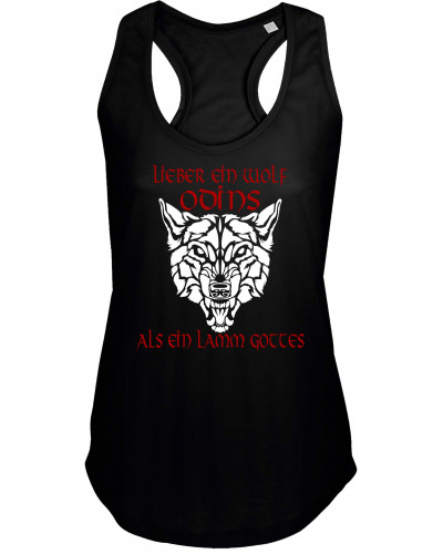 Damen Top "Jörd" (Lieber ein Wolf Odins als ein Lamm Gottes)