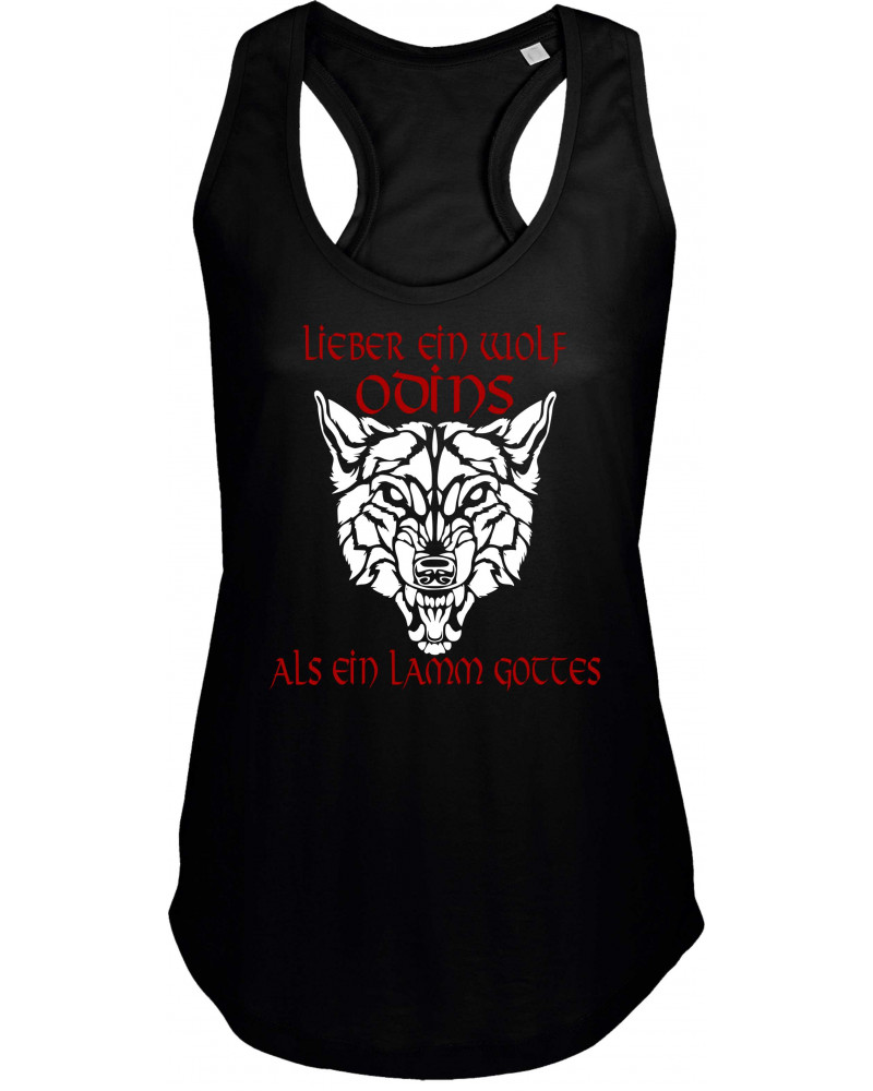 Damen Top "Jörd" (Lieber ein Wolf Odins als ein Lamm Gottes)