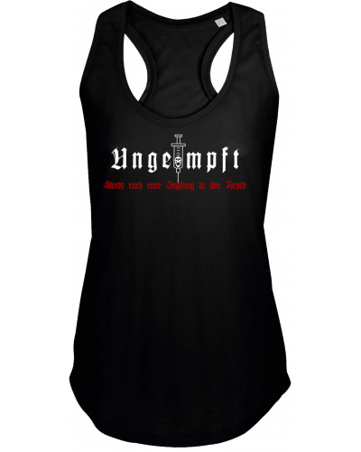 Damen Top "Jörd" (Ungeimpft, Steckt euch eure Impfung in den Arsch)