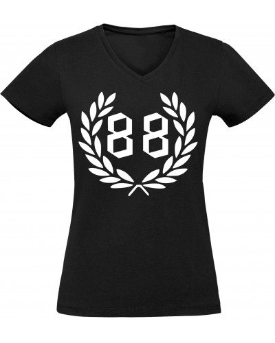 Damen V-Ausschnitt T-Shirt (88, kranz)