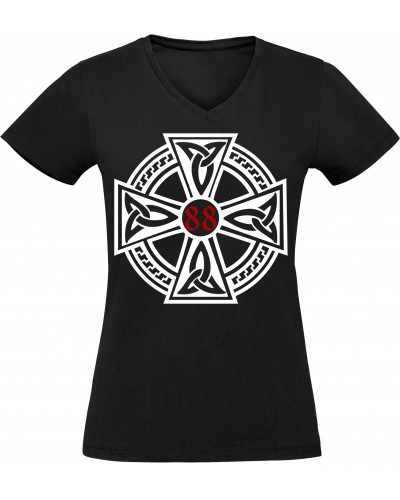 Damen V-Ausschnitt T-Shirt (Celtic 88)