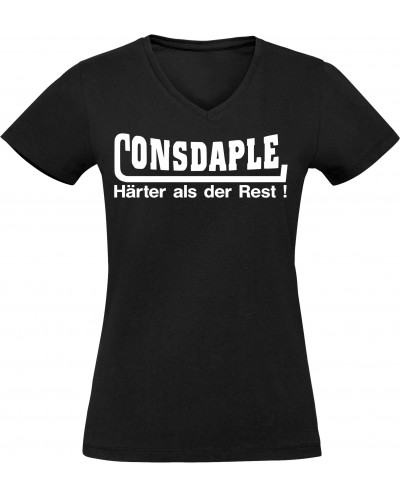 Damen V-Ausschnitt T-Shirt (Consdaple, härter als der Rest)