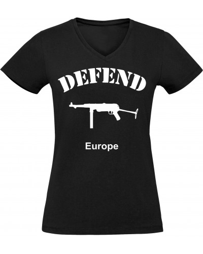 Damen V-Ausschnitt T-Shirt (Defend Europe)