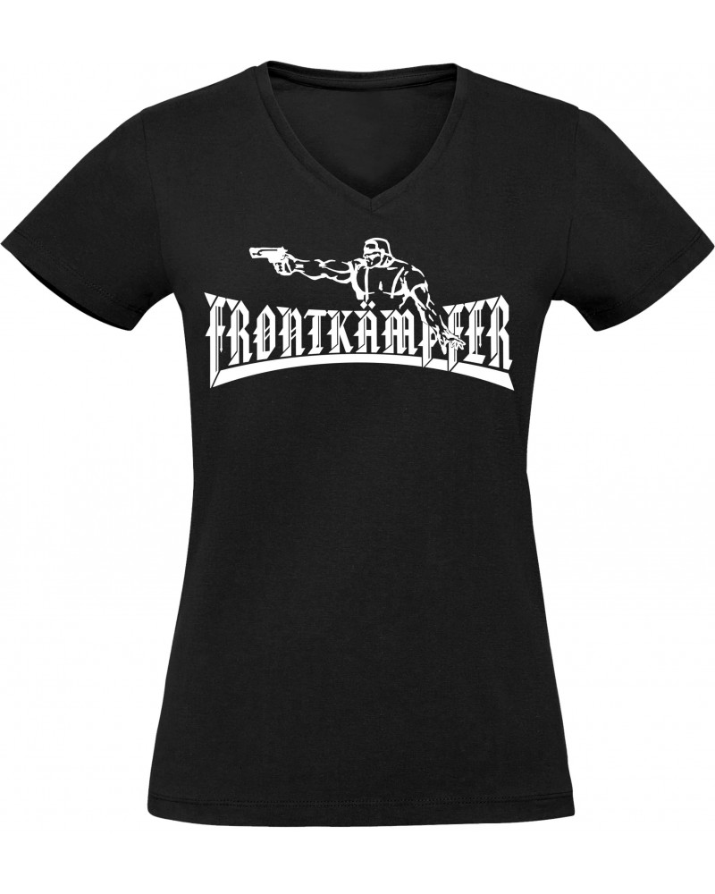 Damen V-Ausschnitt T-Shirt (Frontkämpfer)