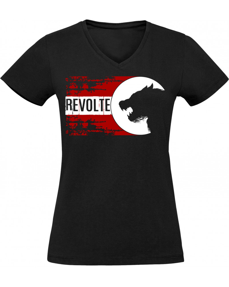 Damen V-Ausschnitt T-Shirt (H8-Front)