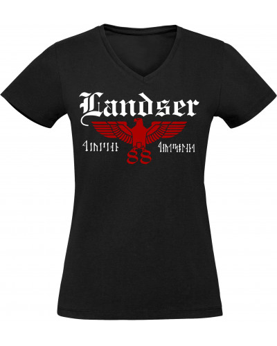 Damen V-Ausschnitt T-Shirt (Landser, Adler 88)