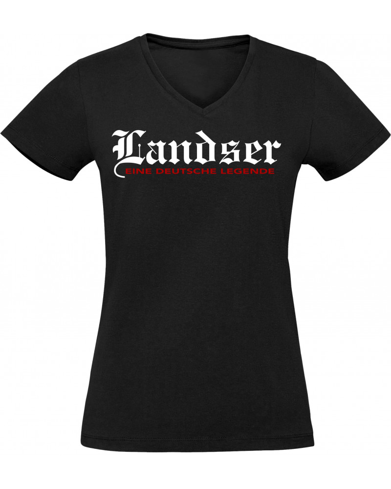 Damen V-Ausschnitt T-Shirt (Landser, eine deutsche legende)