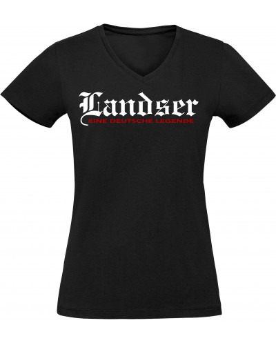 Damen V-Ausschnitt T-Shirt (Landser, eine deutsche legende)