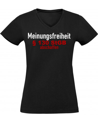 Damen V-Ausschnitt T-Shirt (Meinungsfreiheit)