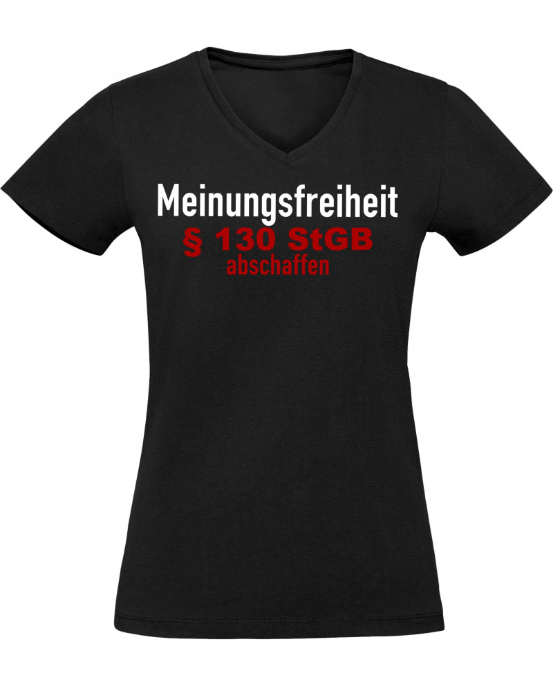 Damen V-Ausschnitt T-Shirt (Meinungsfreiheit)