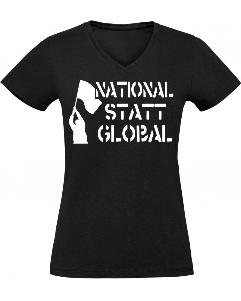 Damen V-Ausschnitt T-Shirt (National statt global)