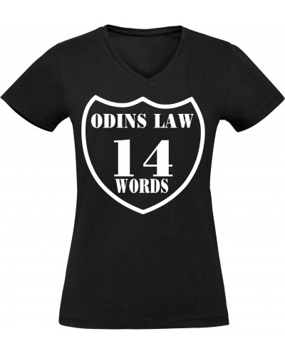 Damen V-Ausschnitt T-Shirt (Odins law)