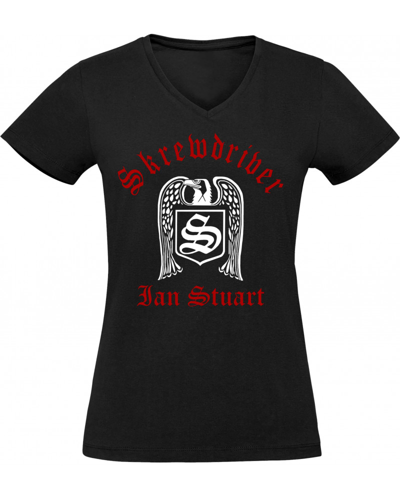 Damen V-Ausschnitt T-Shirt (Skrewdriver, Ian Stuart)