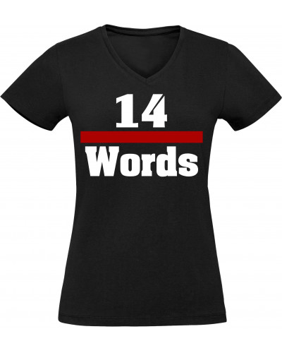 Damen V-Ausschnitt T-Shirt (14 Words)