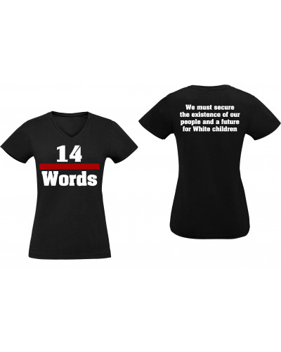 Damen V-Ausschnitt T-Shirt (14 Words)