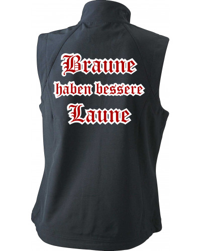 Bestickte Damen Weste (Braune haben bessere laune)