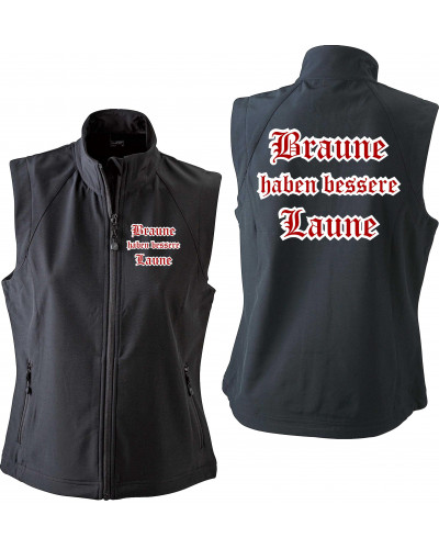 Bestickte Damen Weste (Braune haben bessere laune)
