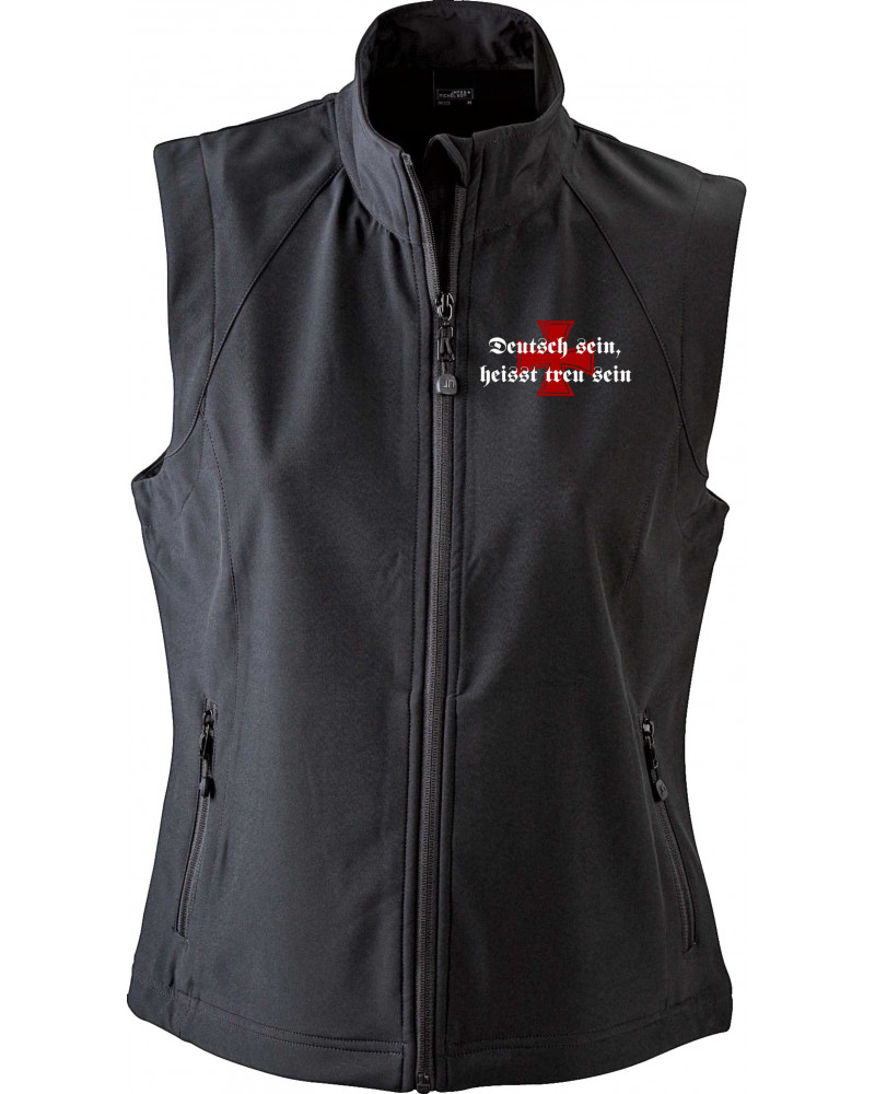 Bestickte Damen Weste (Deutsch sein, heißt treu sein)