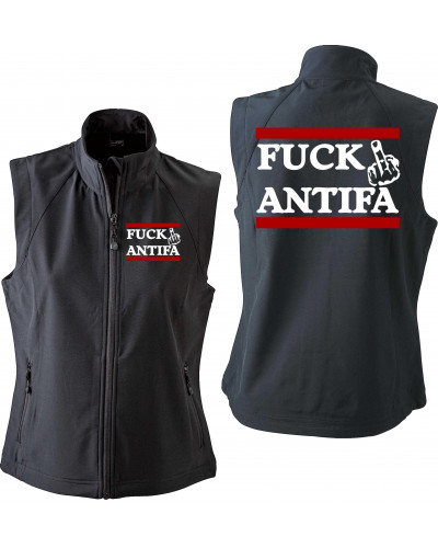 Bestickte Damen Weste (Fuck Antifa)