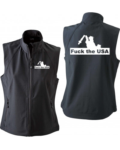 Bestickte Damen Weste (Fuck the USA)