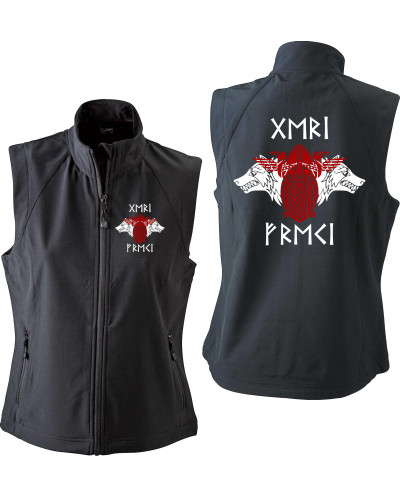 Bestickte Damen Weste (Geri und Freki)