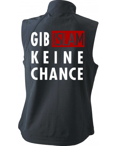 Bestickte Damen Weste (Gib Islam keine Chance)