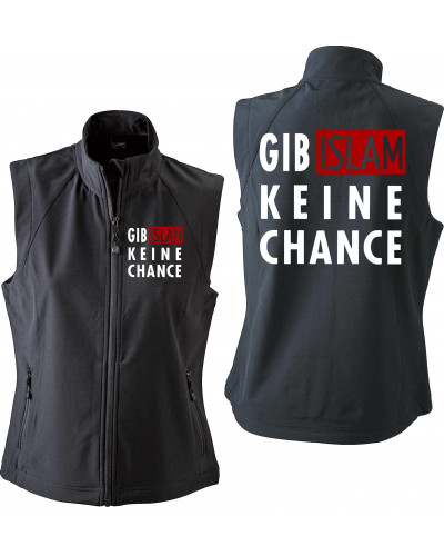 Bestickte Damen Weste (Gib Islam keine Chance)