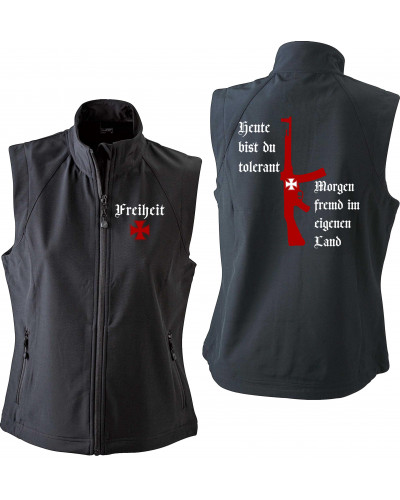Bestickte Damen Weste (Heute tolerant morgen fremd im eigenen Land)