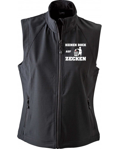 Bestickte Damen Weste (Keinen Bock auf Zecken)