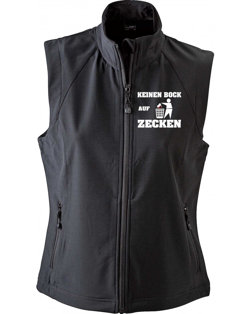 Bestickte Damen Weste (Keinen Bock auf Zecken)