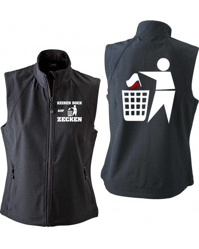 Bestickte Damen Weste (Keinen Bock auf Zecken)