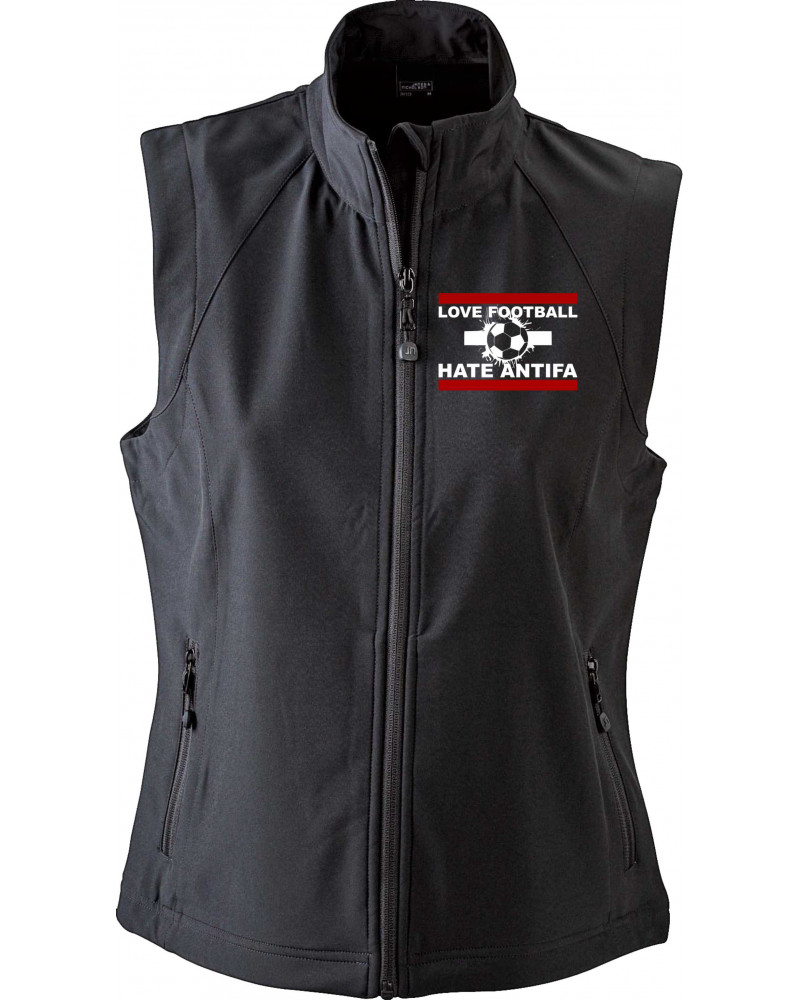 Bestickte Damen Weste (Love Football hate Antifa)