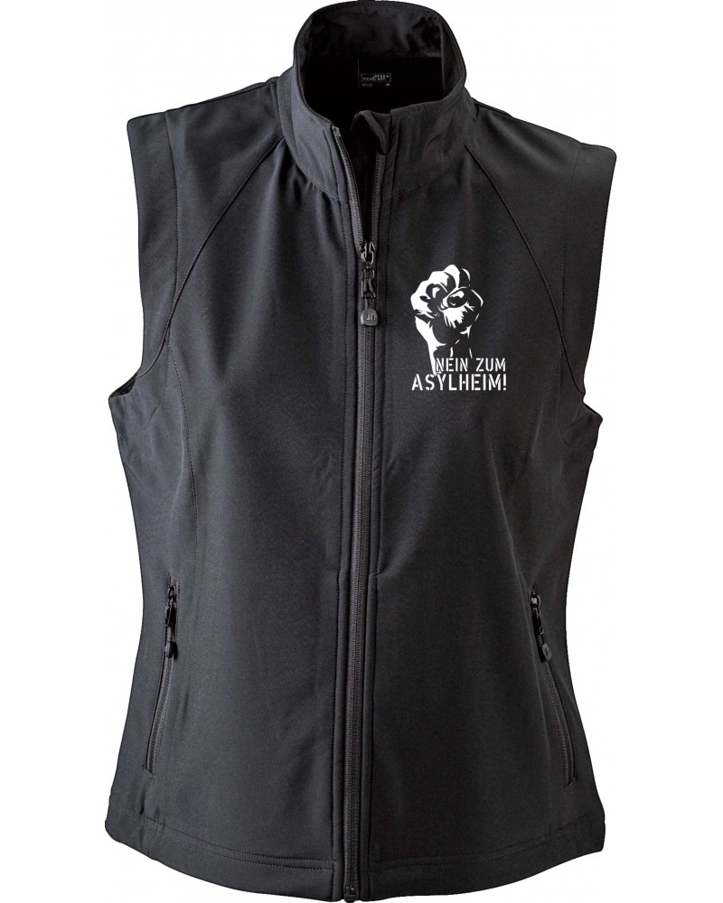 Bestickte Damen Weste (Nein zum Asylheim)