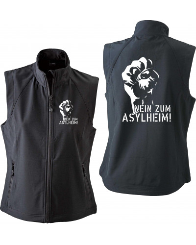 Bestickte Damen Weste (Nein zum Asylheim)