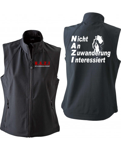 Bestickte Damen Weste (Nicht an Zuwanderung interessiert, Fahne)