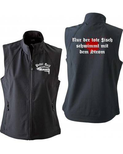 Bestickte Damen Weste (Petri Heil)