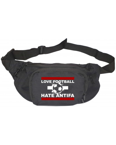 V1 Bestickte Gürteltasche (Love Football hate Antifa)