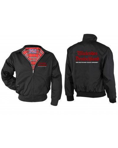Bestickte Herren Harrington Jacke (Blutendes Deutschland)