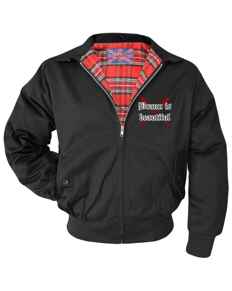 Bestickte Herren Harrington Jacke (Braun is beautiful)