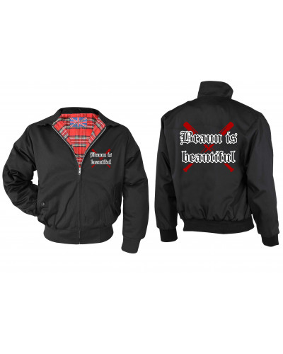 Bestickte Herren Harrington Jacke (Braun is beautiful)