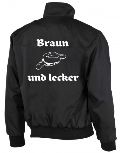Bestickte Herren Harrington Jacke (Braun und lecker)